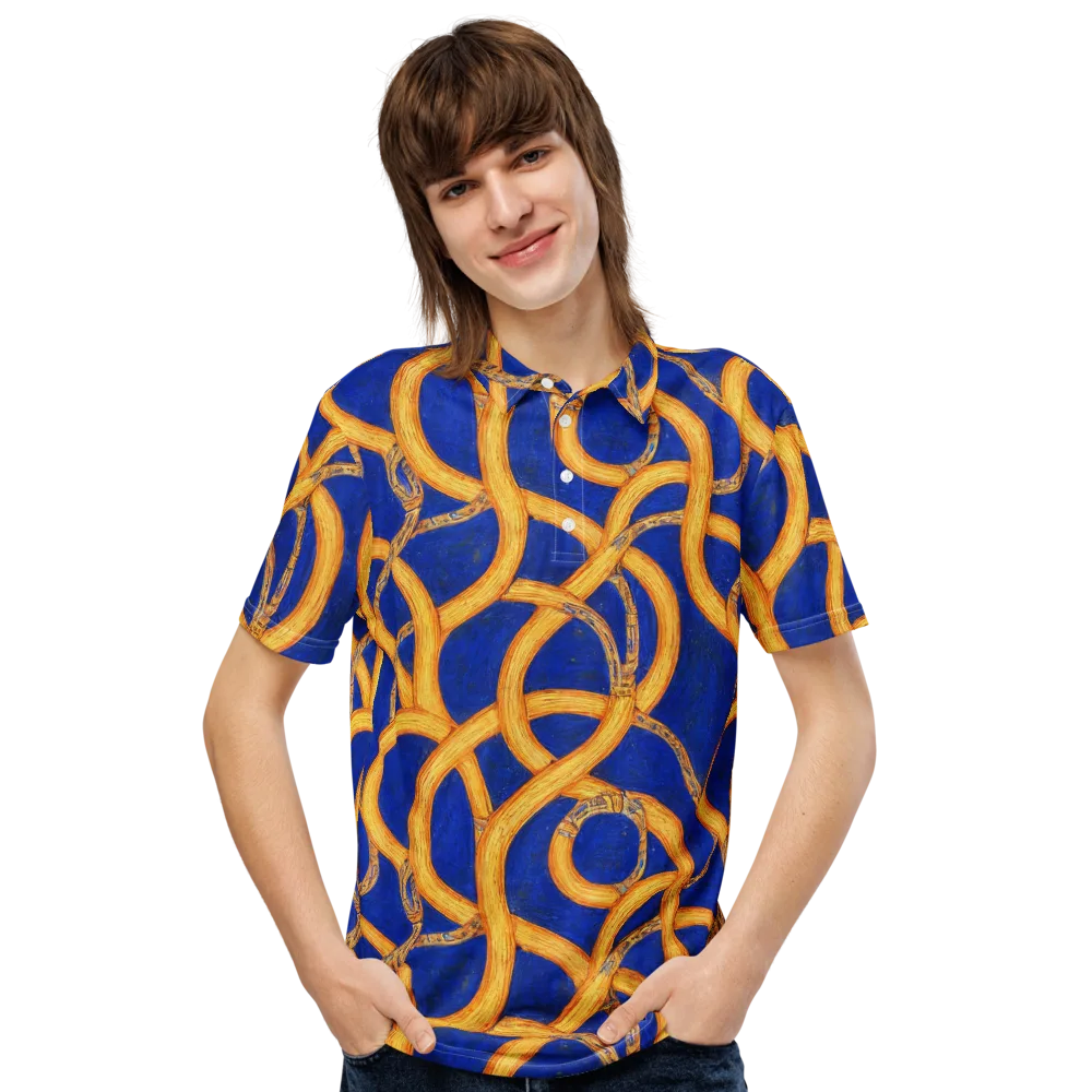 Cobalt Lariat on Men's Slim Fit Polo Shirt — Front