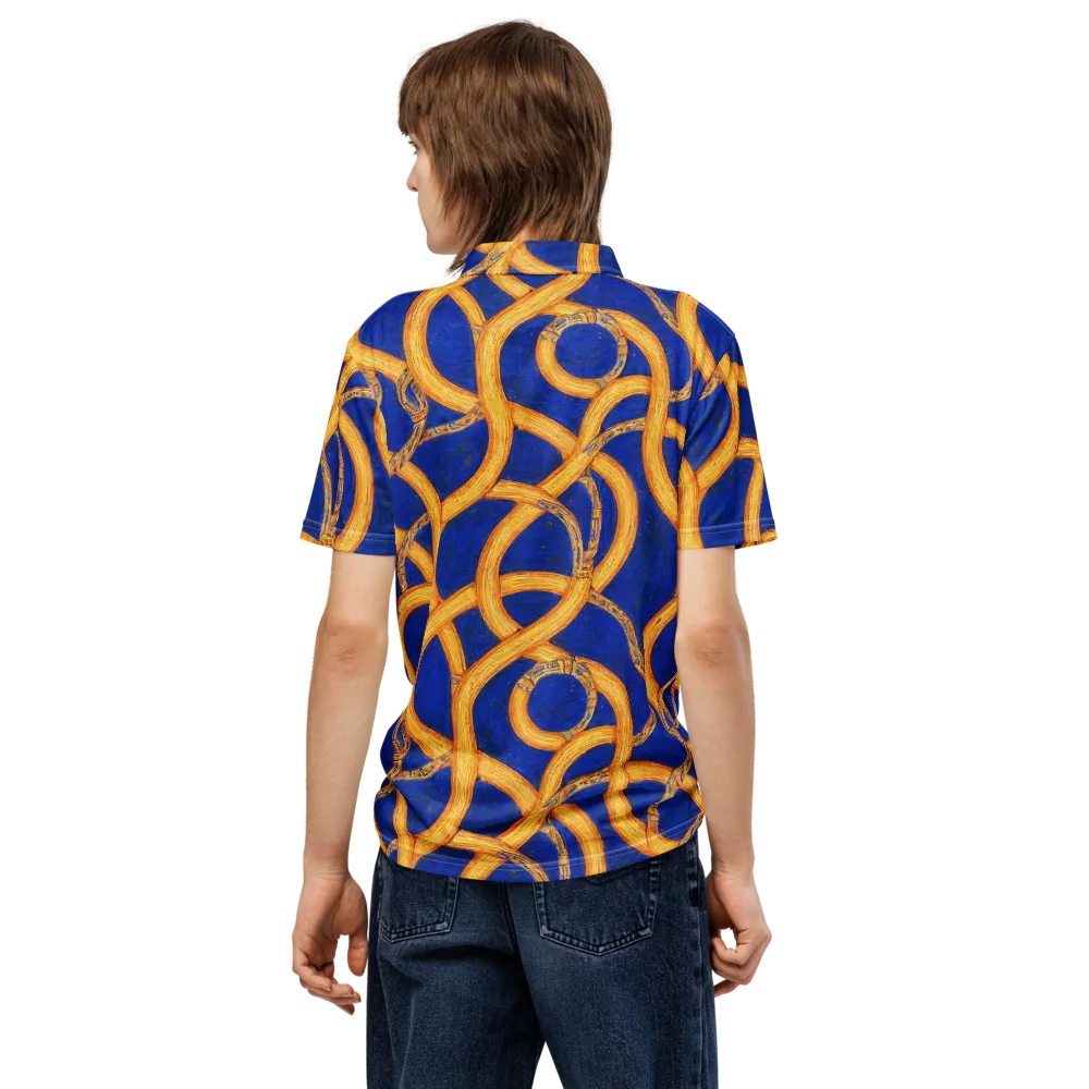 Cobalt Lariat on Men's Slim Fit Polo Shirt — Back
