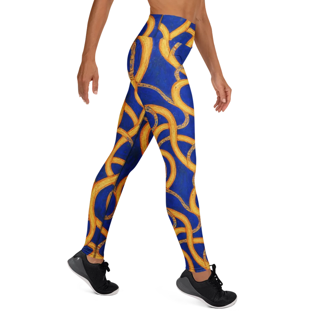 Cobalt Lariat on Yoga Leggings — Right