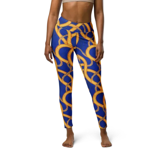 Cobalt Lariat on a Yoga Leggings