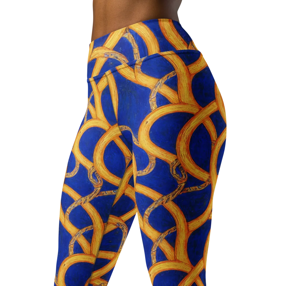 Cobalt Lariat on Yoga Leggings — Left Front