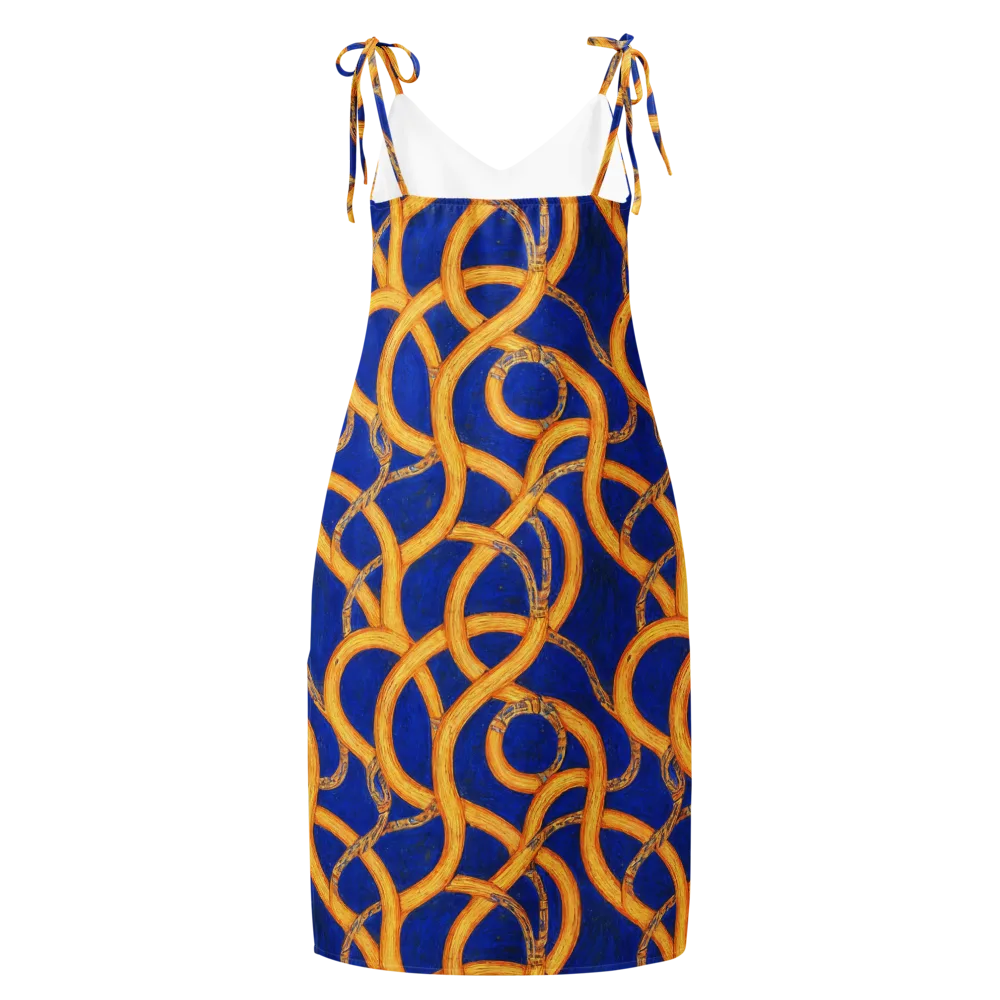 Cobalt Lariat on Slip Dress — Back