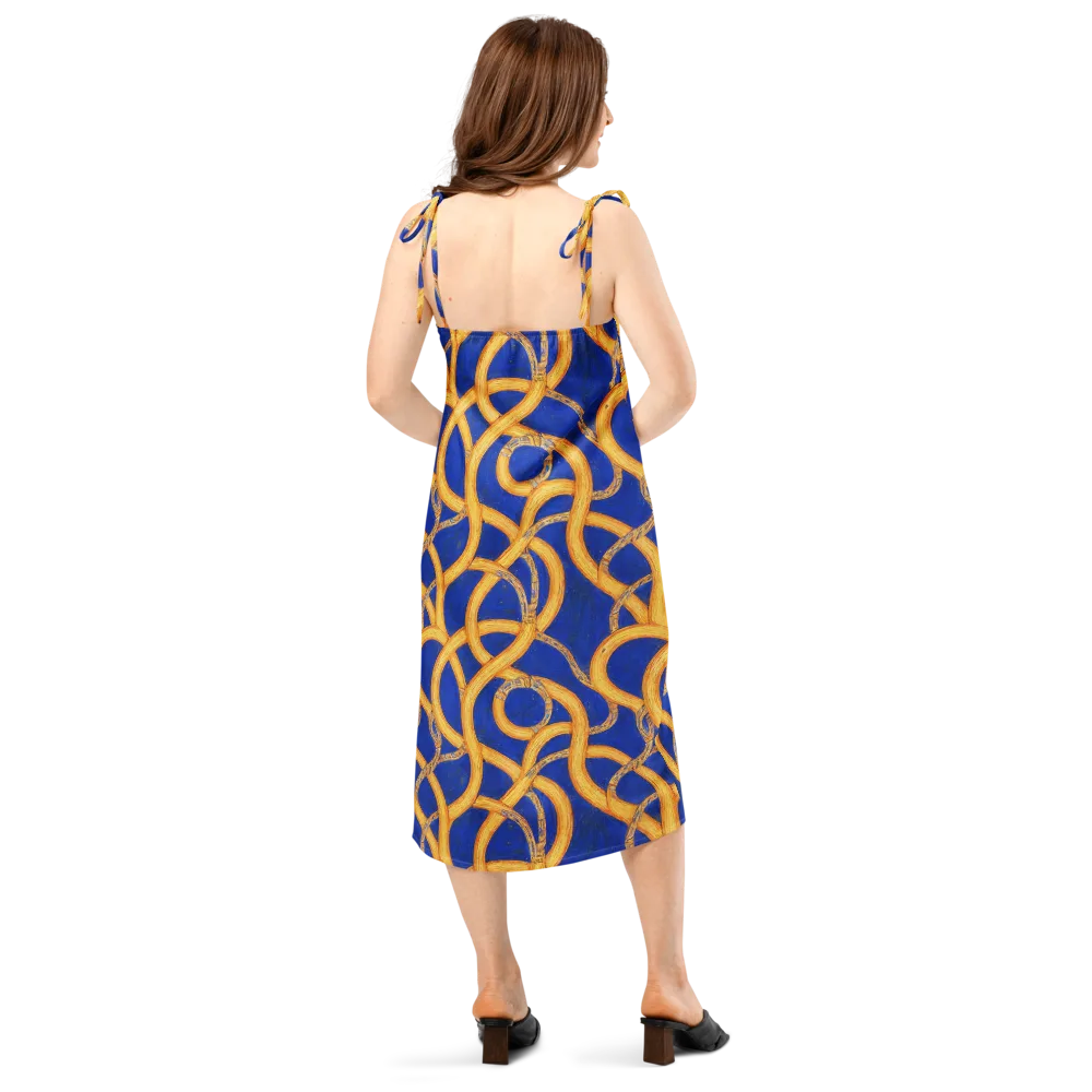 Cobalt Lariat on Slip Dress — Back