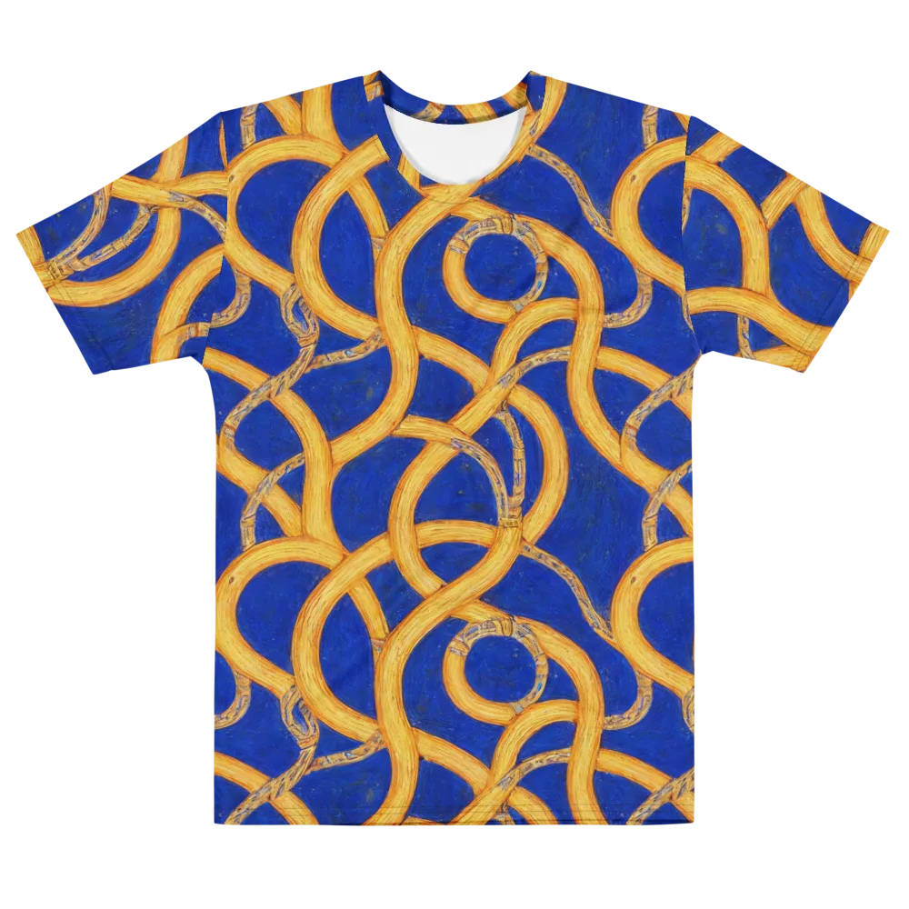 Cobalt Lariat on Men's Cotton Crew Neck T-Shirt — Front