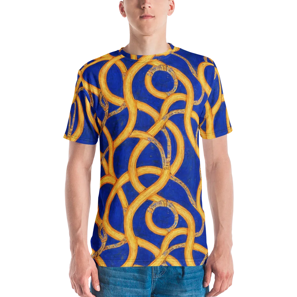 Cobalt Lariat on Men's Crew Neck T-Shirt — Front