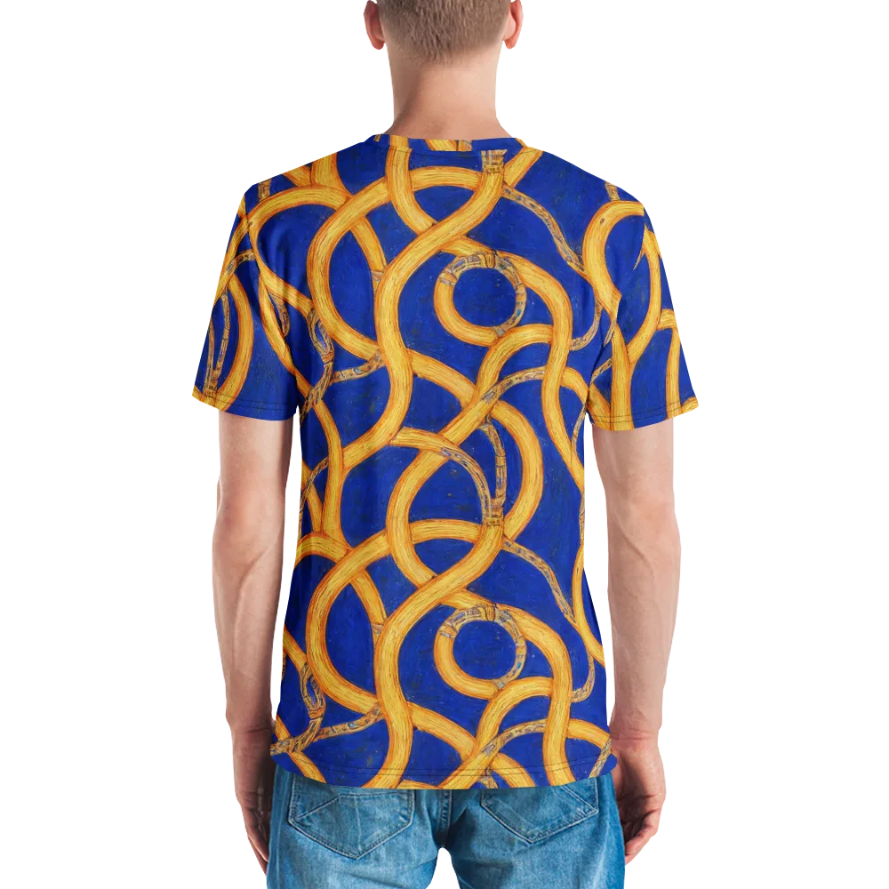 Cobalt Lariat on Men's Crew Neck T-Shirt — Back