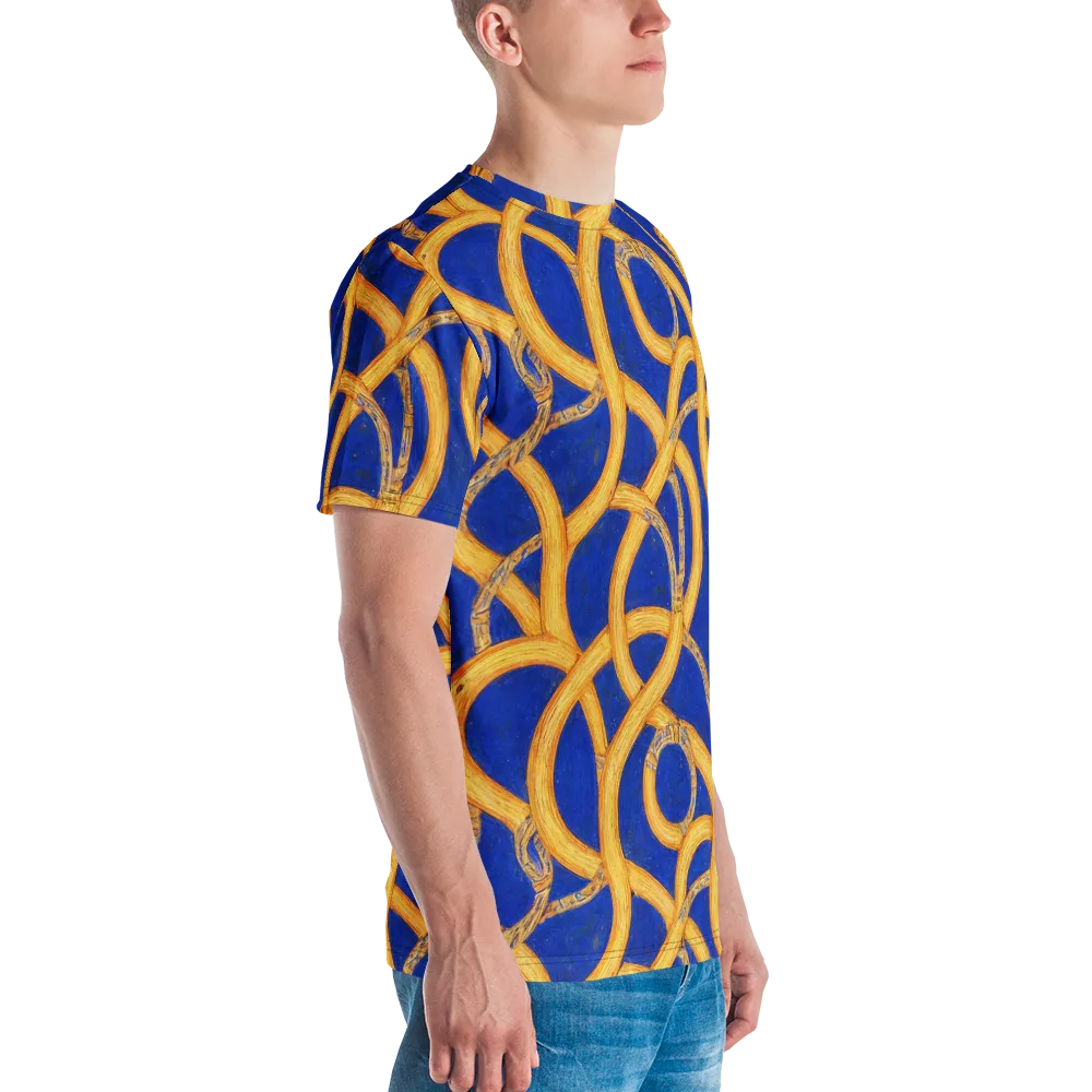 Cobalt Lariat on Men's Crew Neck T-Shirt — Right