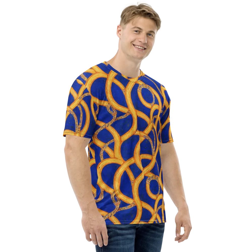 Cobalt Lariat on Men's Crew Neck T-Shirt — Right