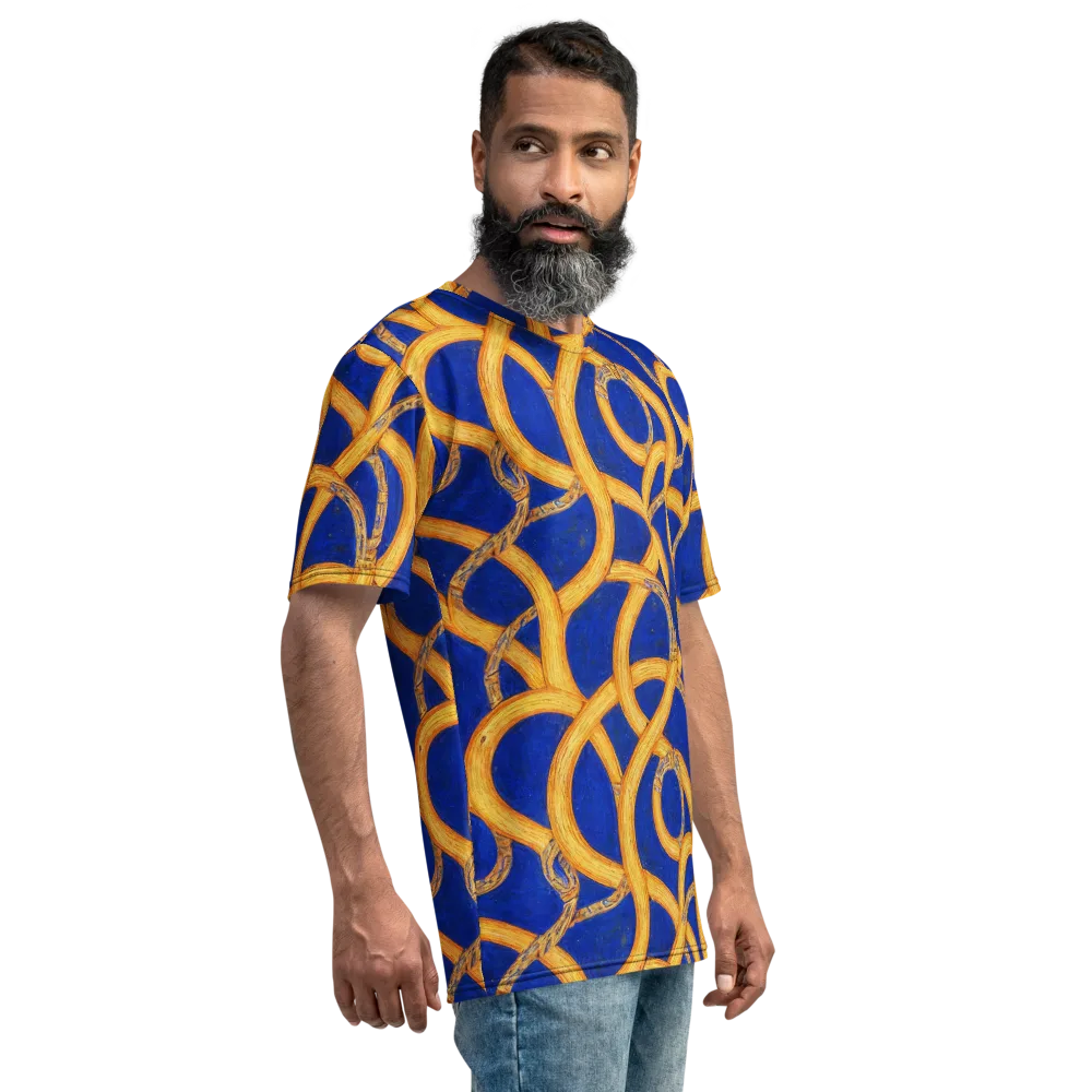 Cobalt Lariat on Men's Crew Neck T-Shirt — Right