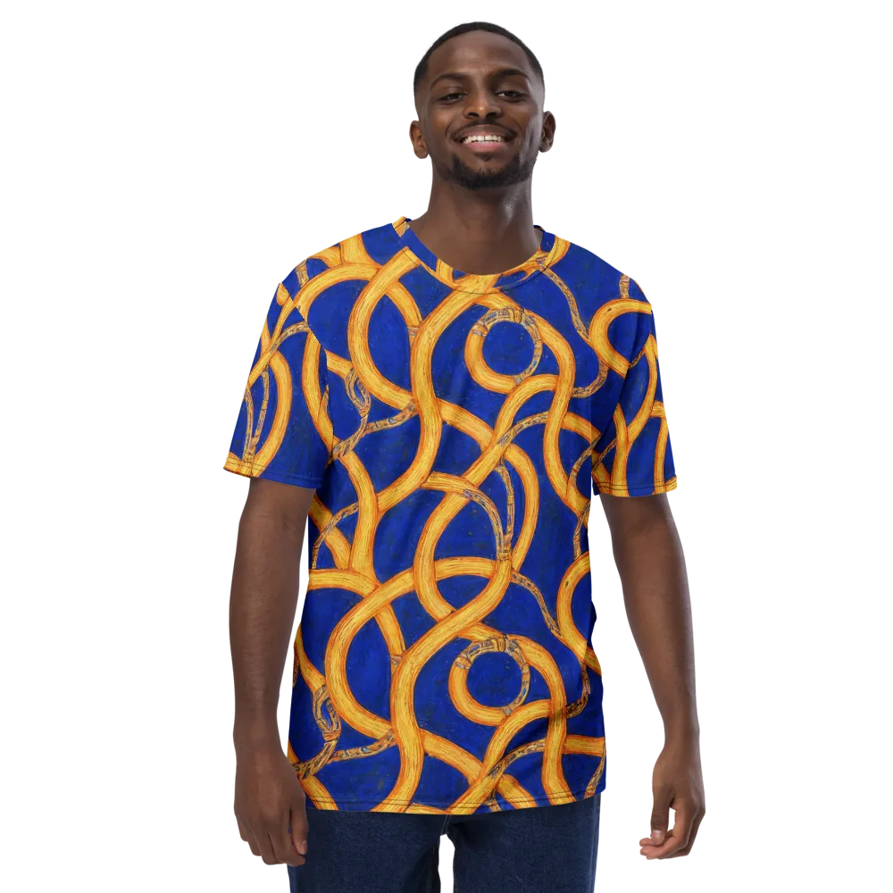 Cobalt Lariat on Men's Crew Neck T-Shirt — Front
