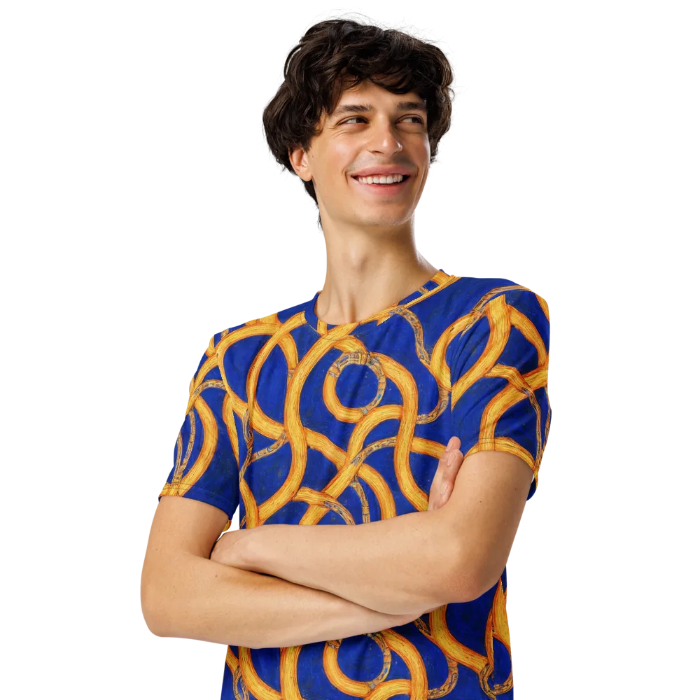 Cobalt Lariat on Men's Crew Neck T-Shirt — Left Front