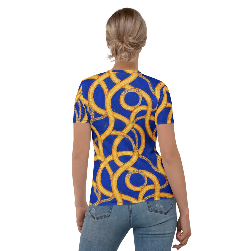 Cobalt Lariat on Women's Crew Neck T-Shirt — Back