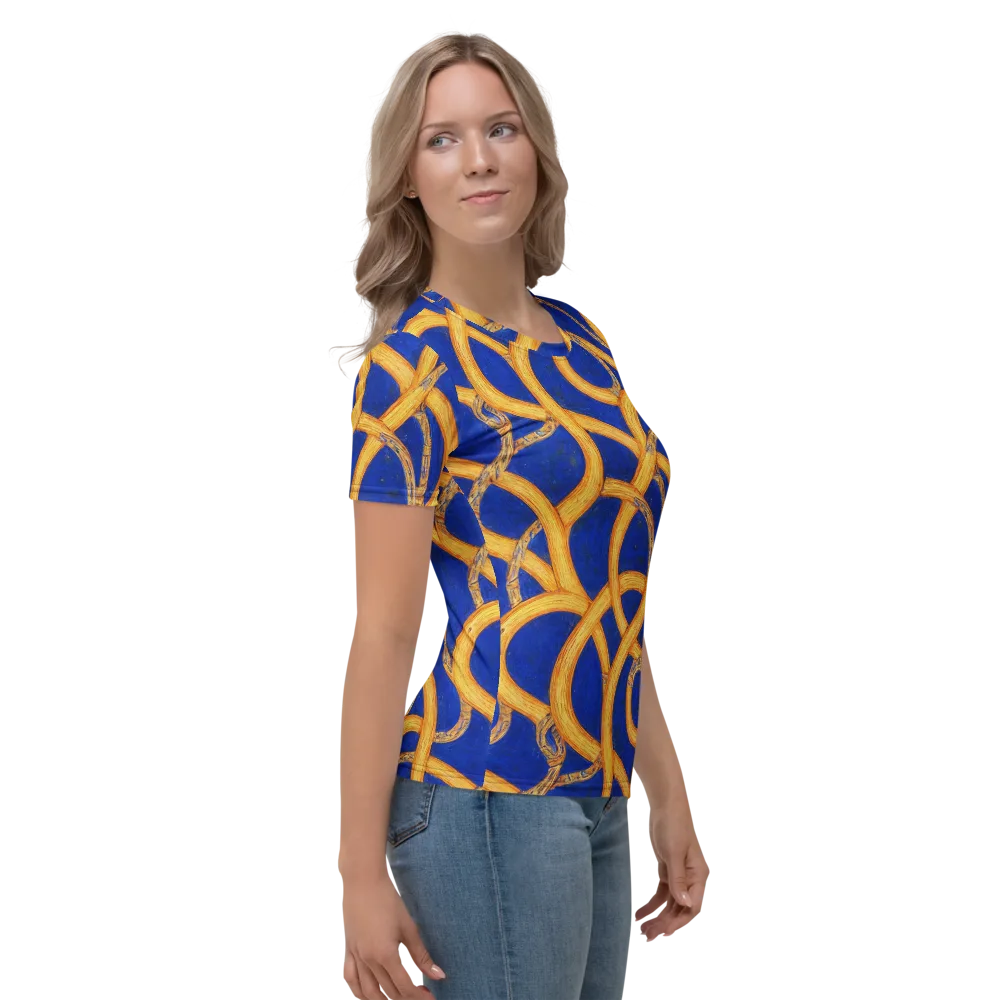 Cobalt Lariat on Women's Crew Neck T-Shirt — Right