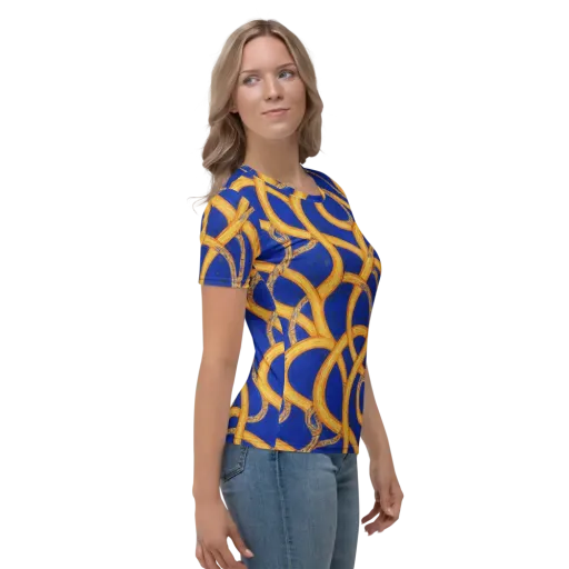 Cobalt Lariat on a Women's Crew Neck T-Shirt
