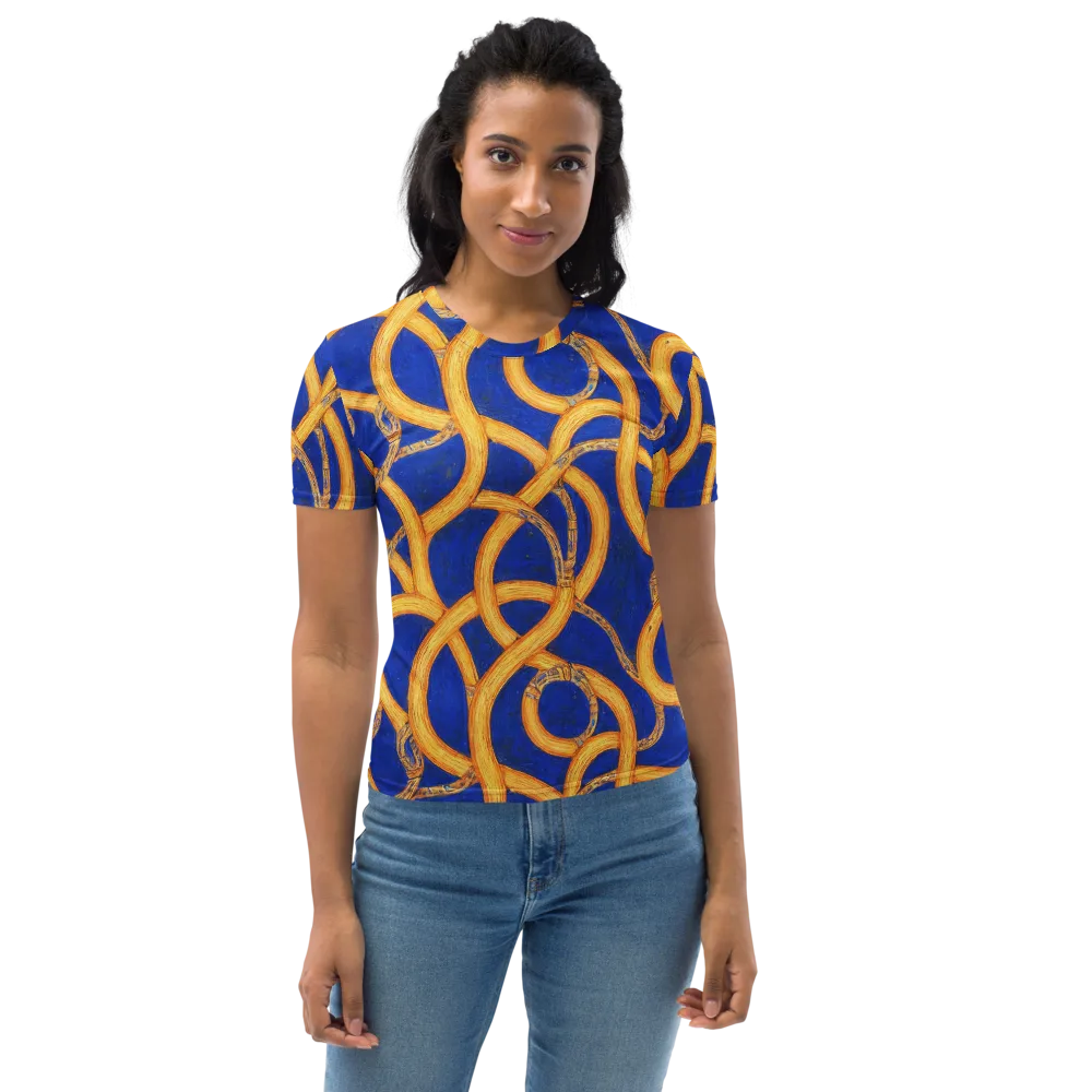Cobalt Lariat on Women's Crew Neck T-Shirt — Front