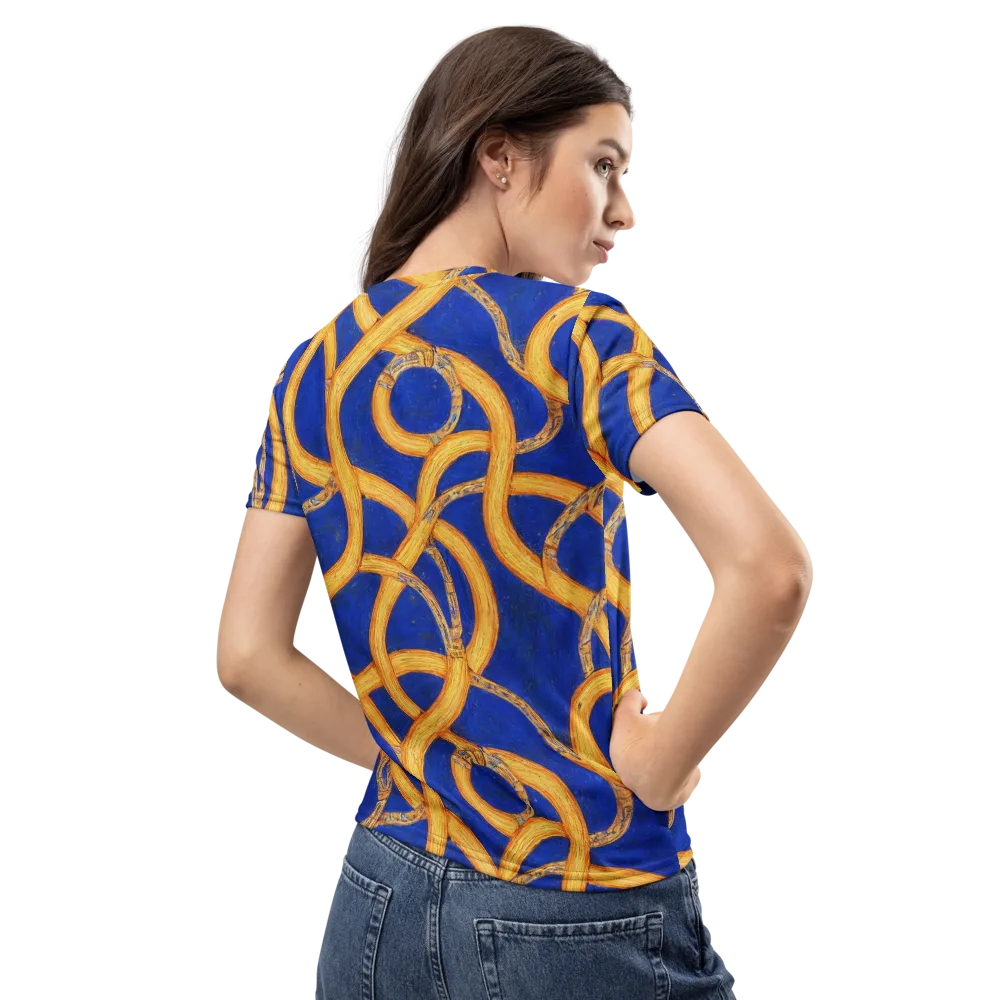 Cobalt Lariat on Women's Crew Neck T-Shirt — Back