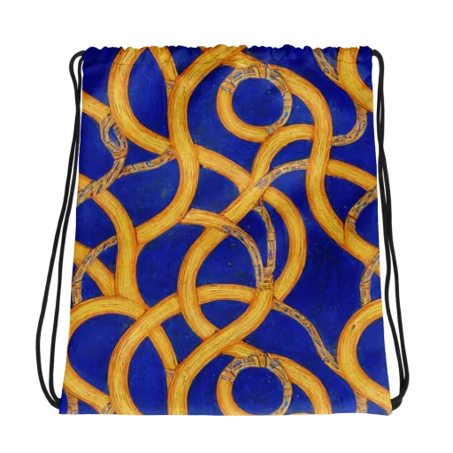 Cobalt Lariat on a Drawstring Bag