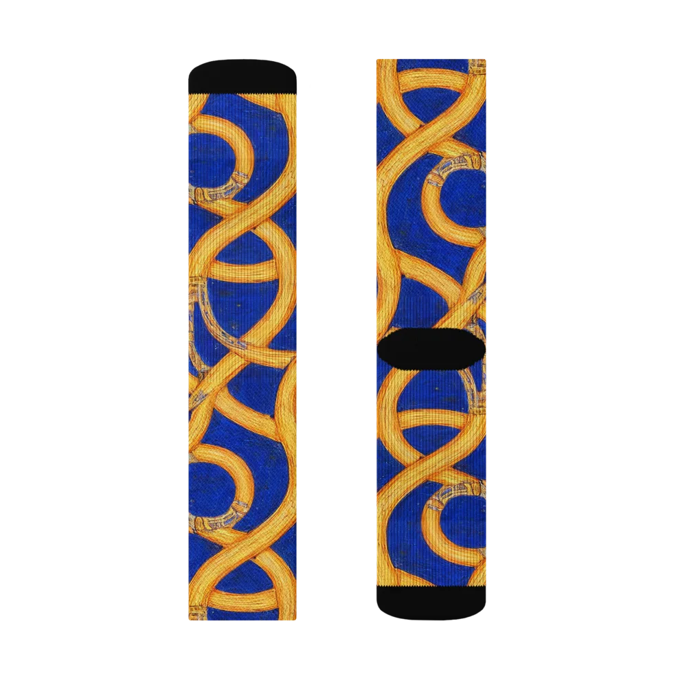Cobalt Lariat on Socks — Left Sock