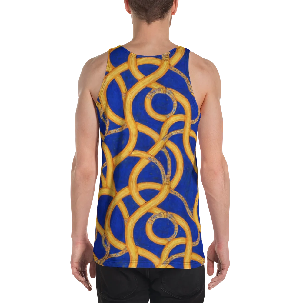 Cobalt Lariat on Men's Tank Top — Back