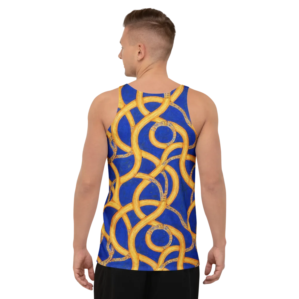Cobalt Lariat on Men's Tank Top — Back