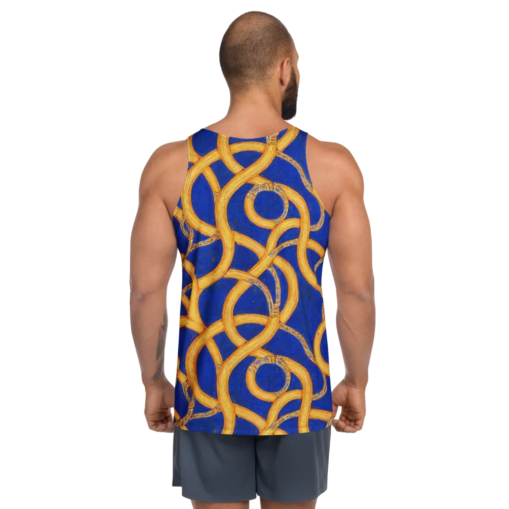 Cobalt Lariat on Men's Tank Top — Back