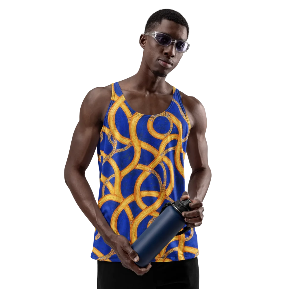 Cobalt Lariat on Men's Tank Top — Front