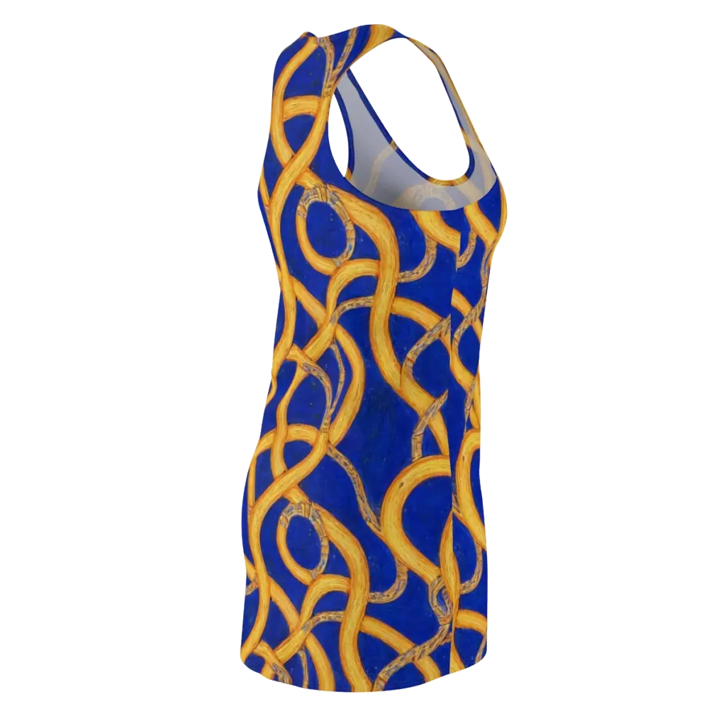 Cobalt Lariat on Racerback Dress — Back Side