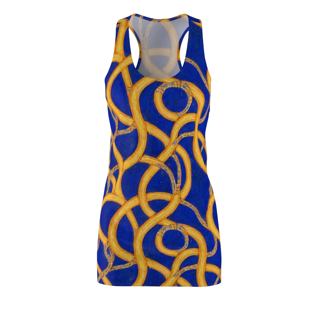 Cobalt Lariat on Racerback Dress — Front