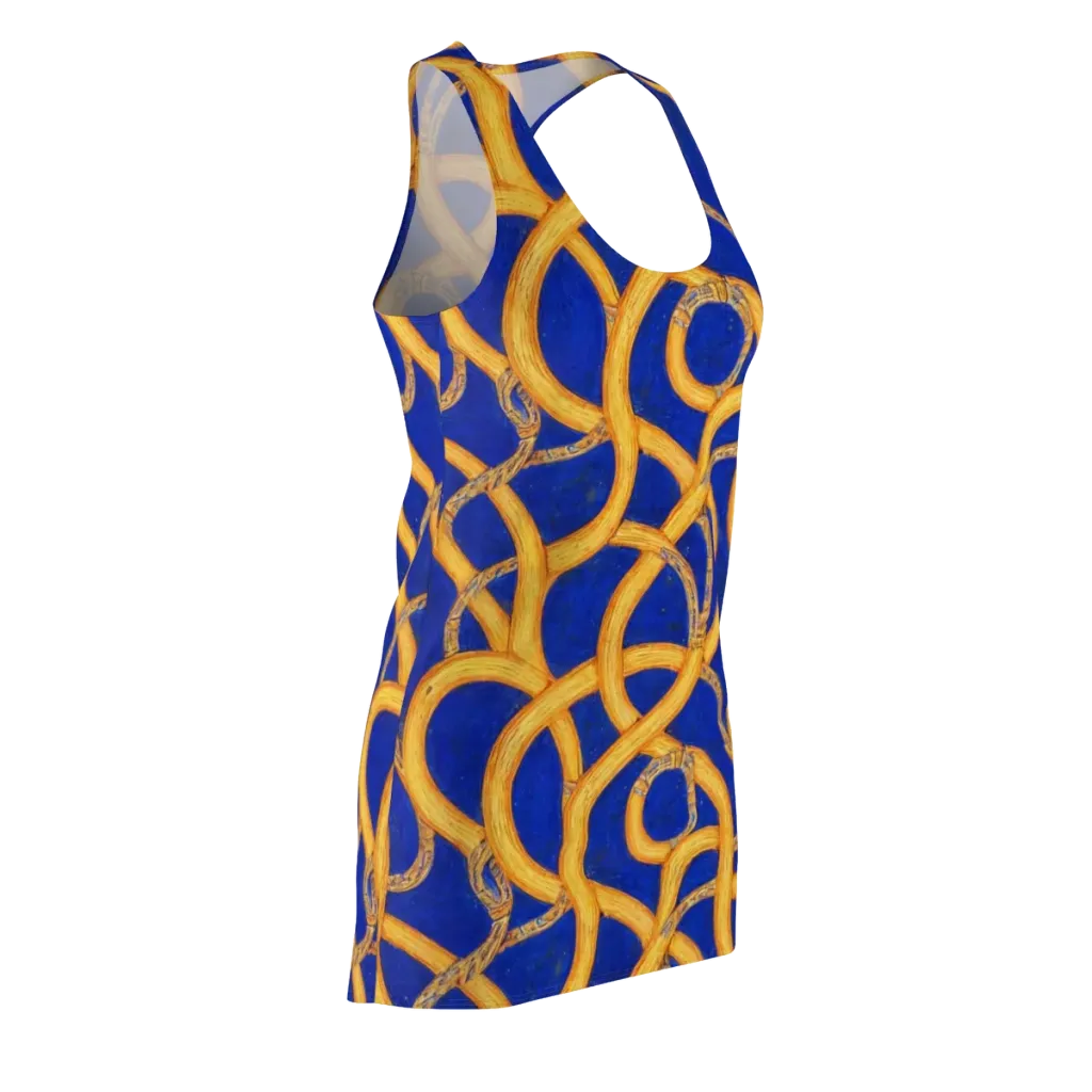 Cobalt Lariat on Racerback Dress — Front Side