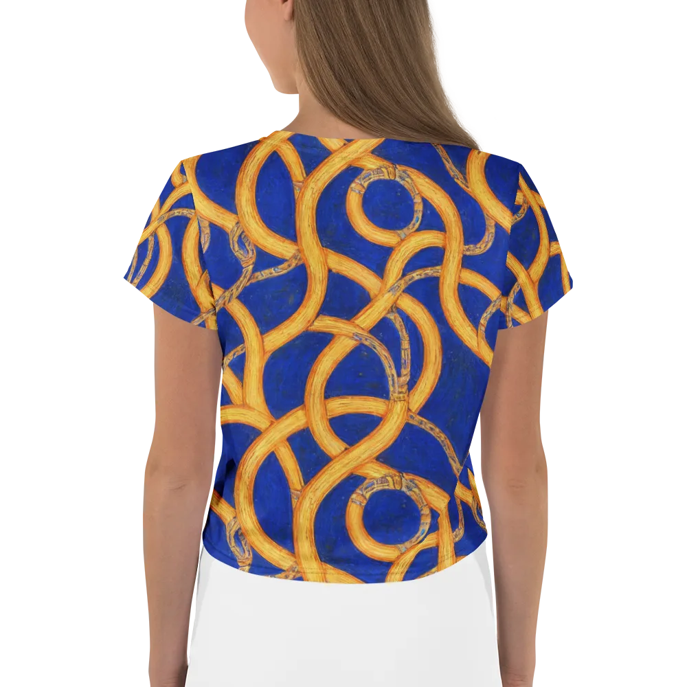 Cobalt Lariat on Crop Tee — Back