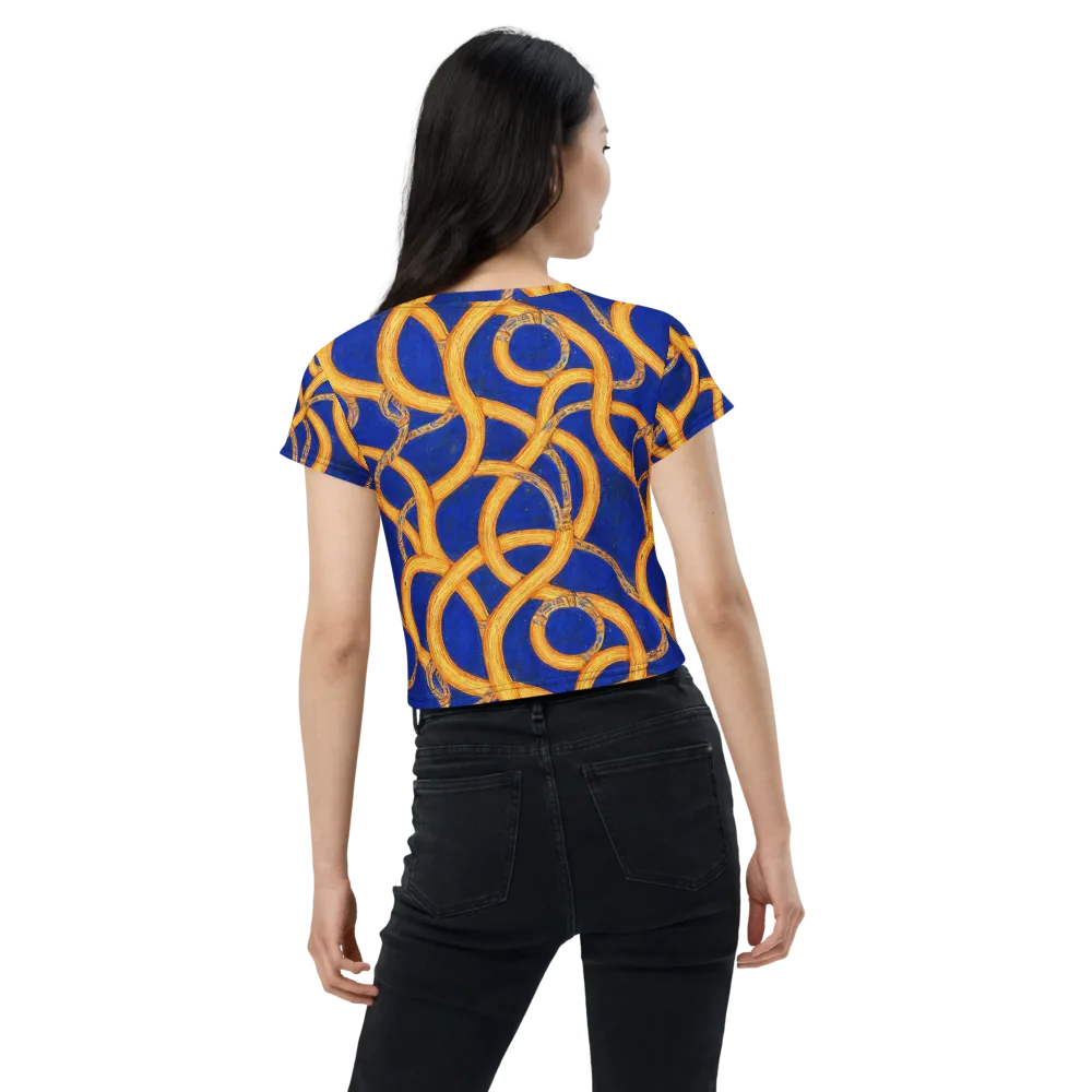 Cobalt Lariat on Crop Tee — Back
