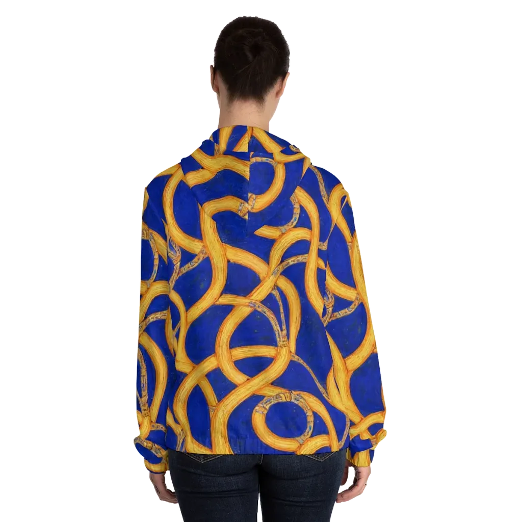 Cobalt Lariat on Women's Full-Zip Hoodie — Back On Person