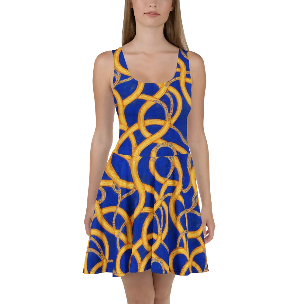 Cobalt Lariat on Skater Dress — Front