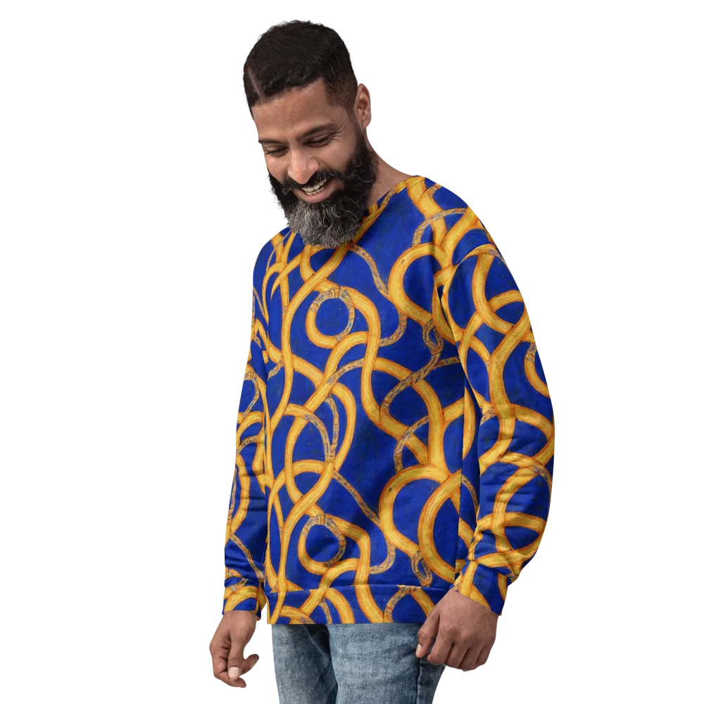 Cobalt Lariat on Sweatshirt — Left Front