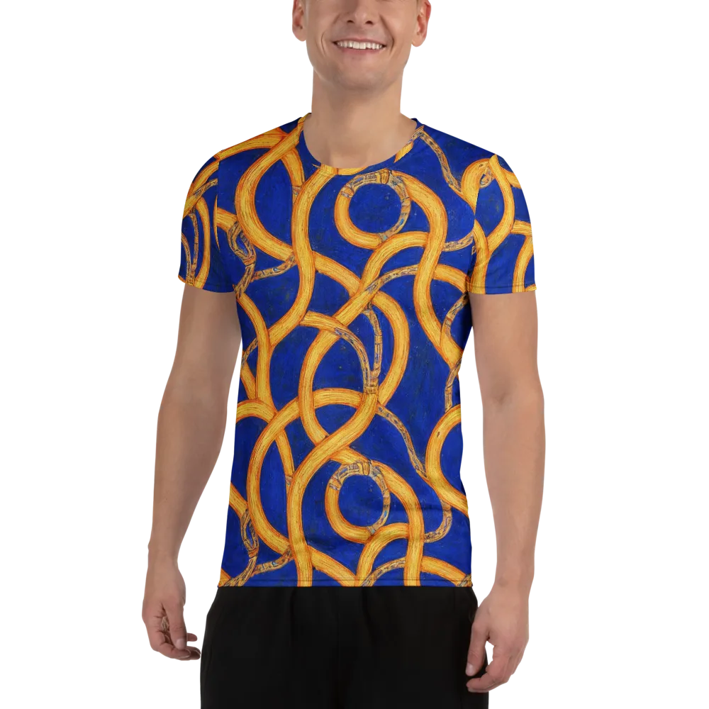 Cobalt Lariat on Men's Athletic T-Shirt — Front