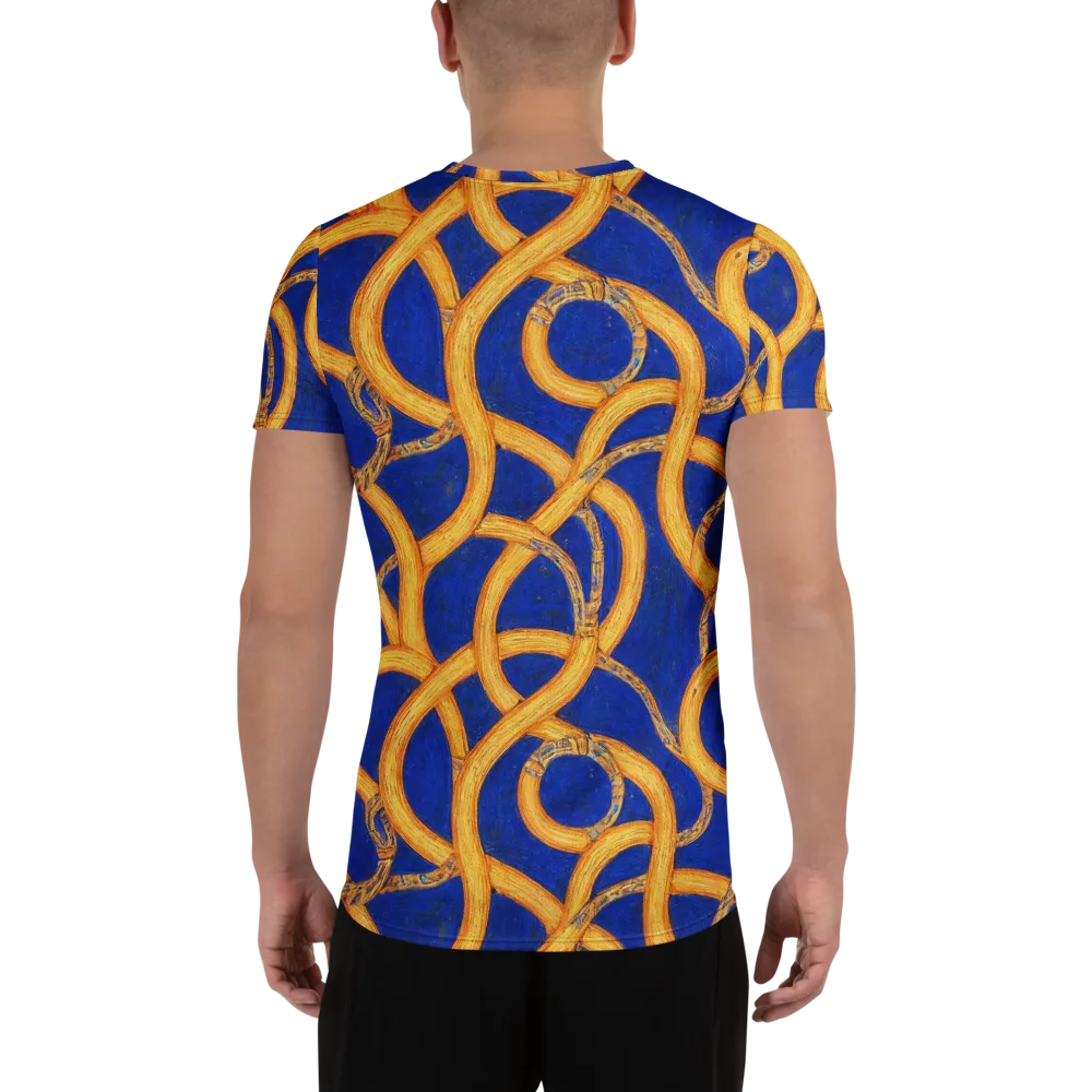 Cobalt Lariat on Men's Athletic T-Shirt — Back