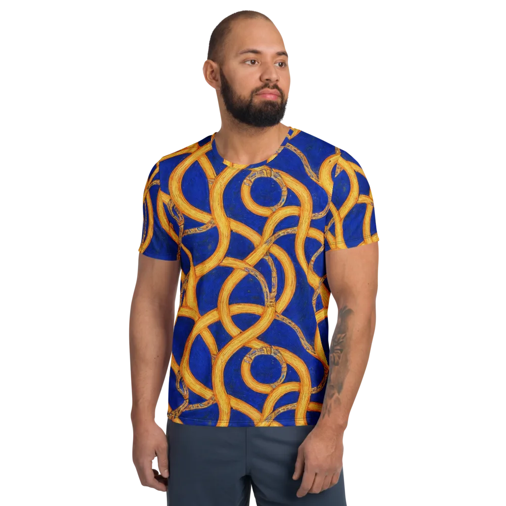 Cobalt Lariat on Men's Athletic T-Shirt — Front