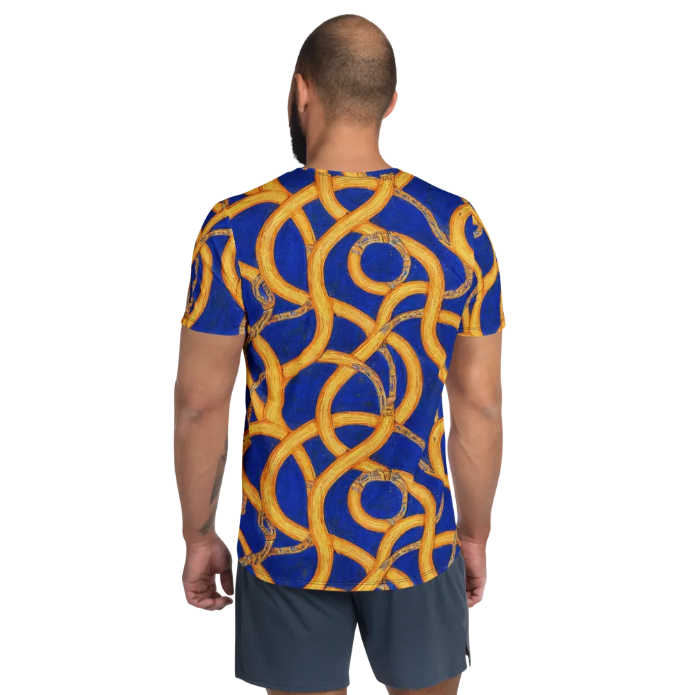 Cobalt Lariat on Men's Athletic T-Shirt — Back