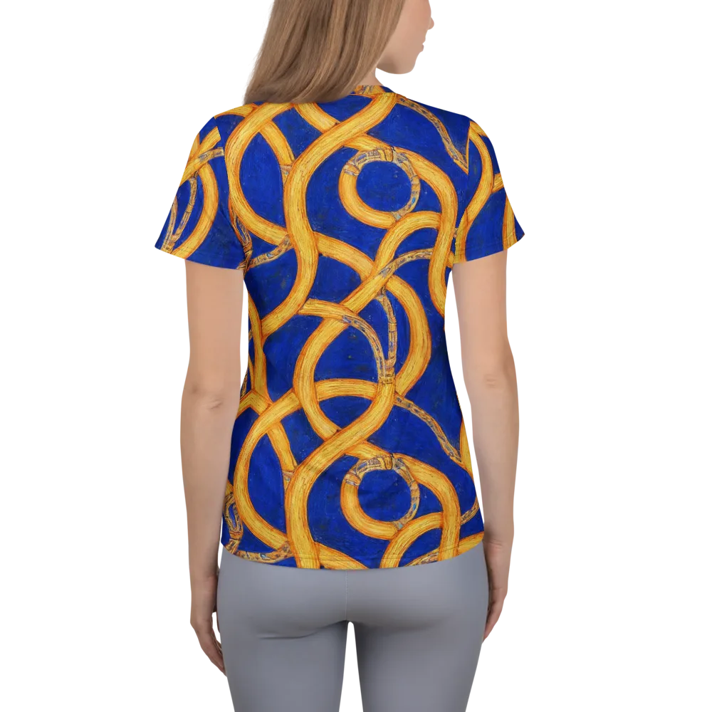 Cobalt Lariat on Women's Athletic T-Shirt — Back