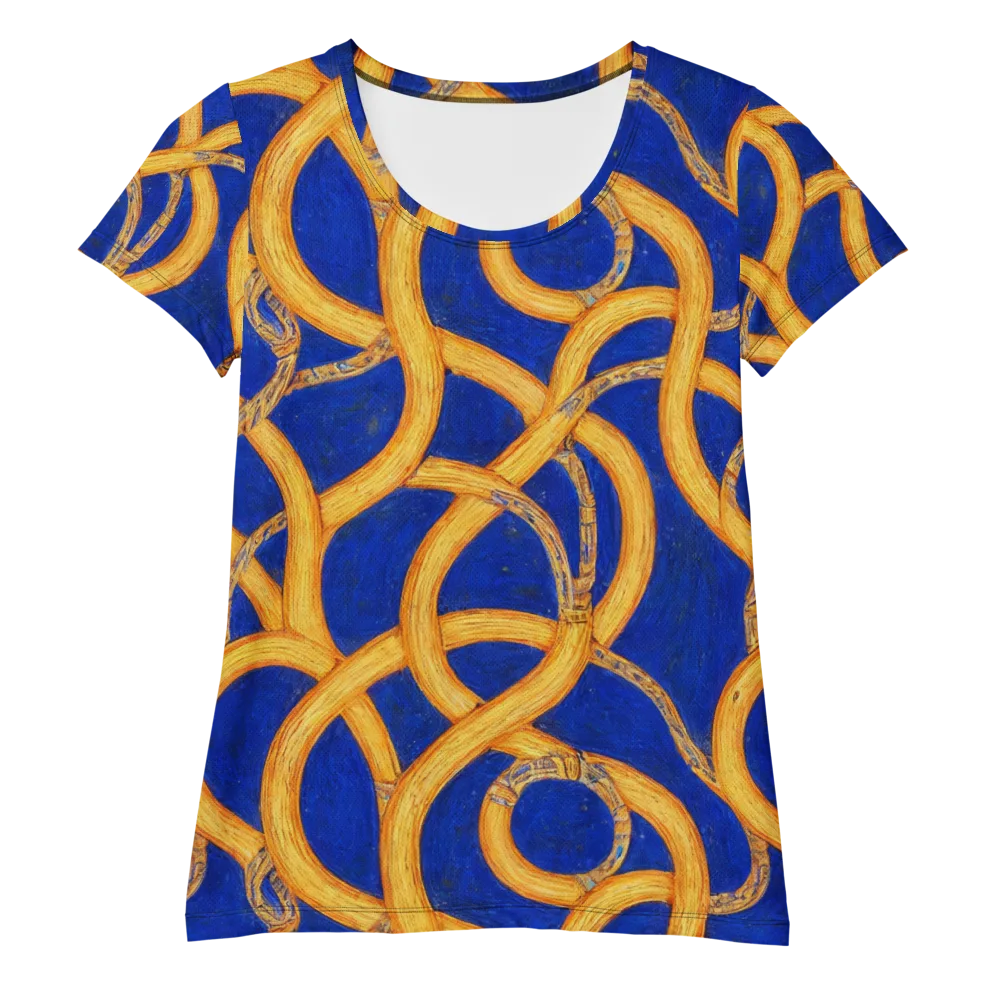 Cobalt Lariat on Women's Athletic T-Shirt — Front
