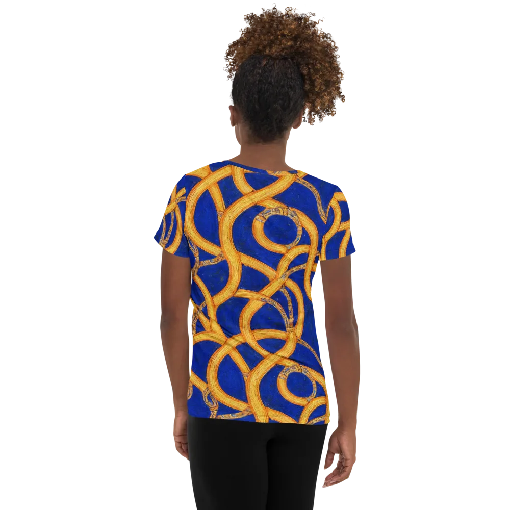 Cobalt Lariat on Women's Athletic T-Shirt — Back