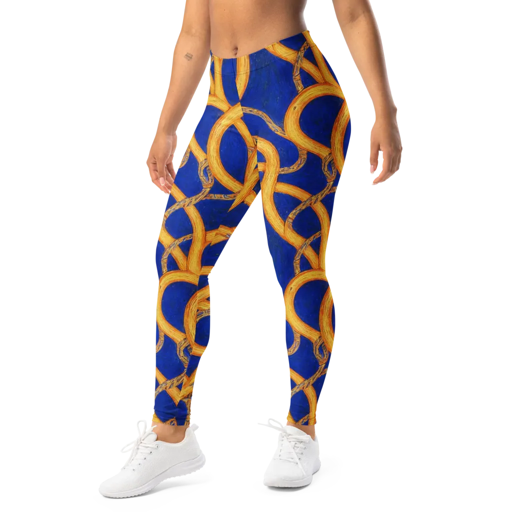 Cobalt Lariat on Leggings — Left Front