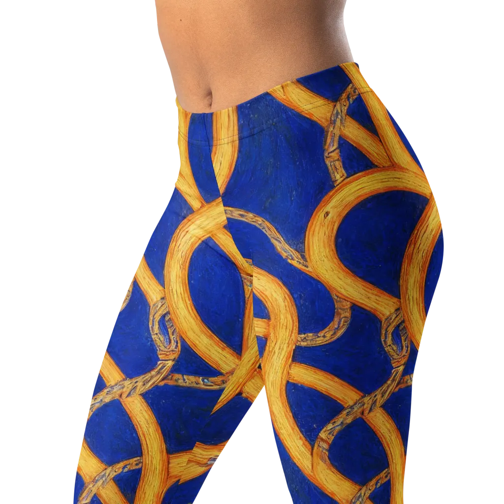 Cobalt Lariat on Leggings — Left Front