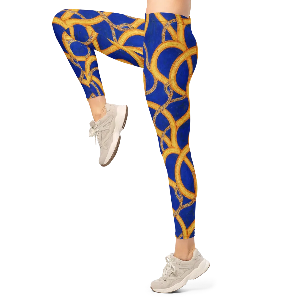 Cobalt Lariat on Leggings — Left