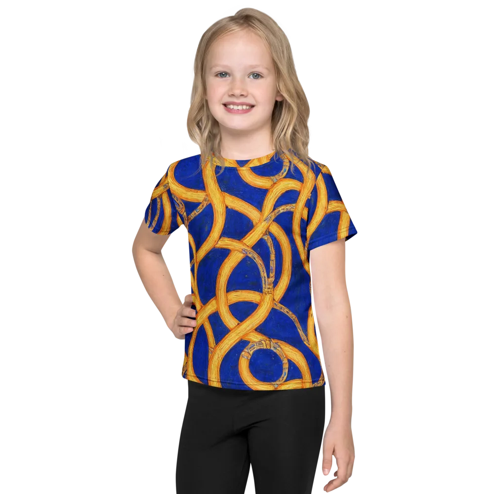 Cobalt Lariat on Kids Crew Neck T-Shirt — Front