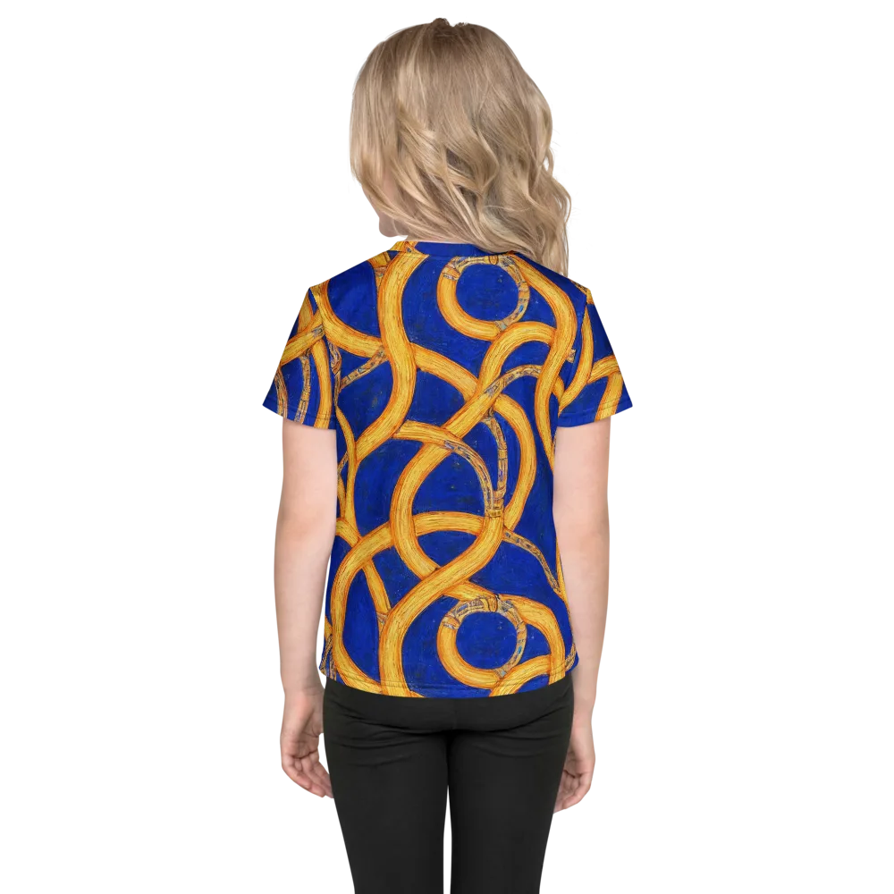 Cobalt Lariat on Kids Crew Neck T-Shirt — Back
