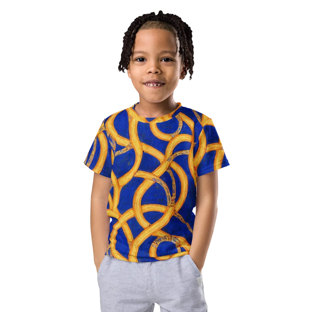 Cobalt Lariat on Kids Crew Neck T-Shirt — Front