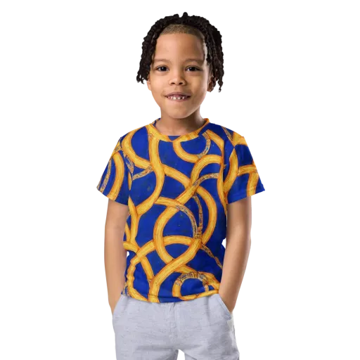 Cobalt Lariat on a Kids Crew Neck T-Shirt