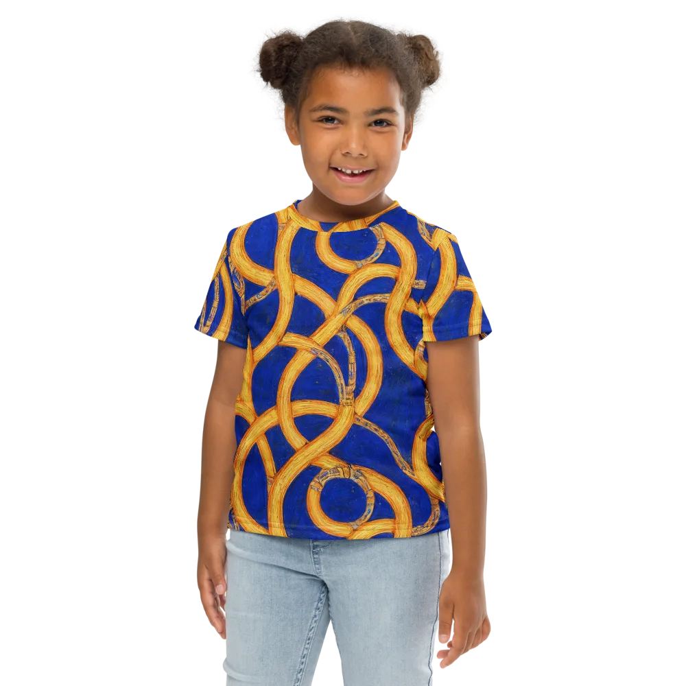Cobalt Lariat on Kids Crew Neck T-Shirt — Front