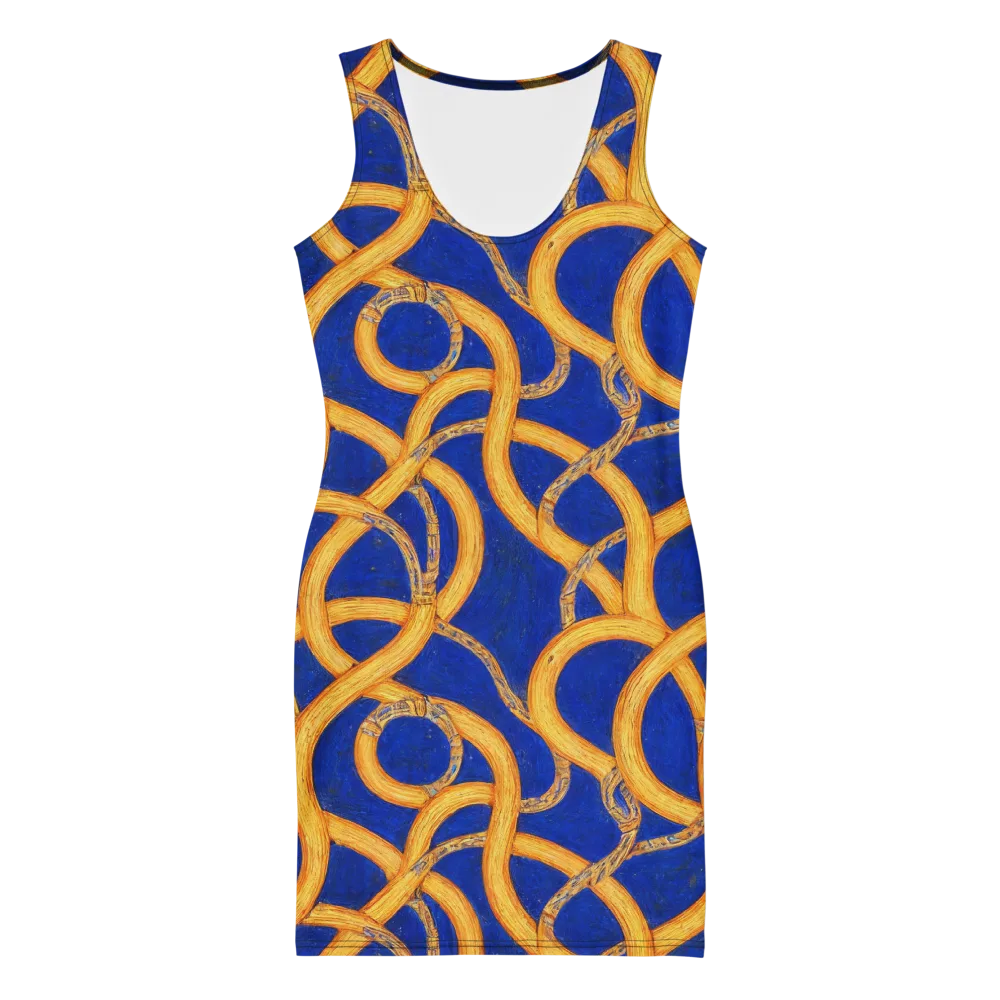 Cobalt Lariat on Bodycon Dress — Front